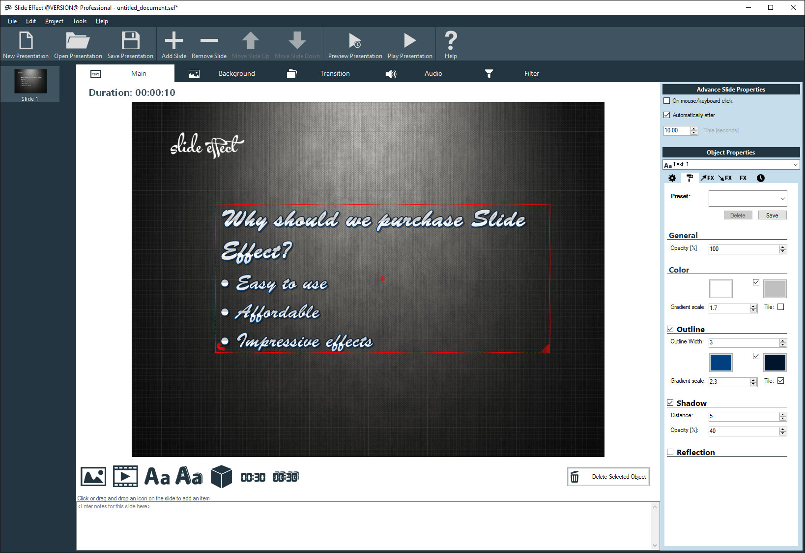 Slide Effect Create amazing presentations